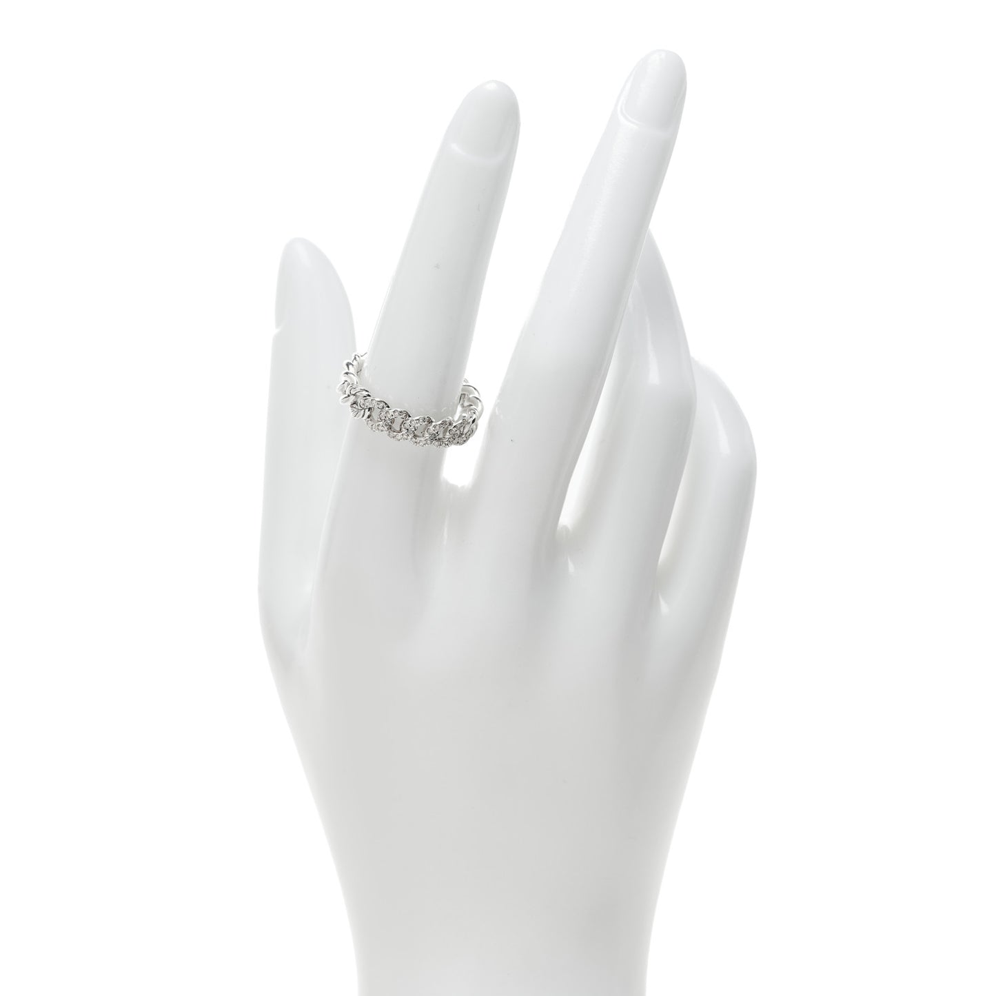 Sterling Silver Diamond Narrow Belmont Curb Link Ring 54 7