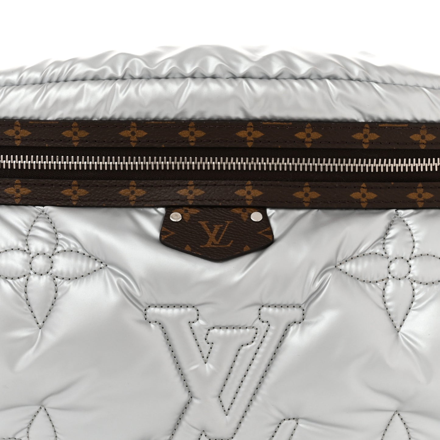 Econyl Monogram Pillow BumBag Silver