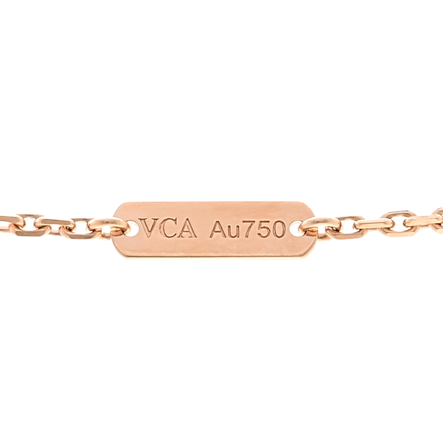 Van Cleef & Arpels 18K Rose Gold Diamond Pink Mother of Pearl Vintage Alhambra Pendant Necklace 5 of 6