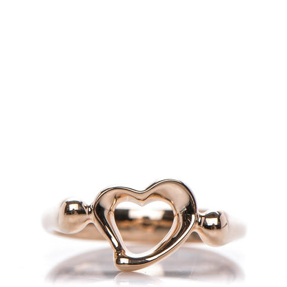 Tiffany 18K Rose Gold Elsa Peretti Mini Open Heart Ring 5 1 of 5