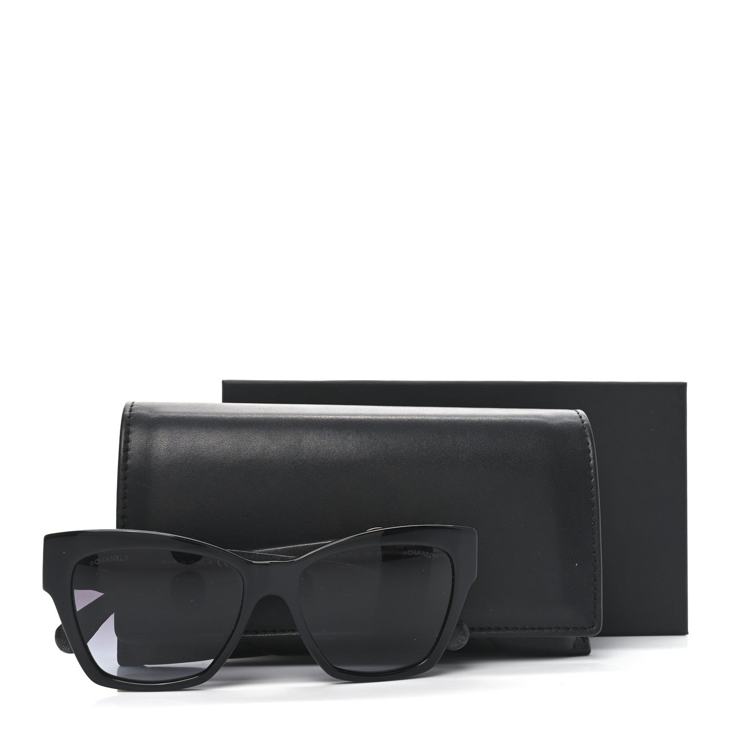 Chanel Acetate Square Cat Eye CC Sunglasses 5456-Q-A Black 1751586