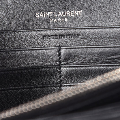 Saint Laurent Lambskin Y Quilted Monogram Large Loulou Flap Wallet Black 9 of 9