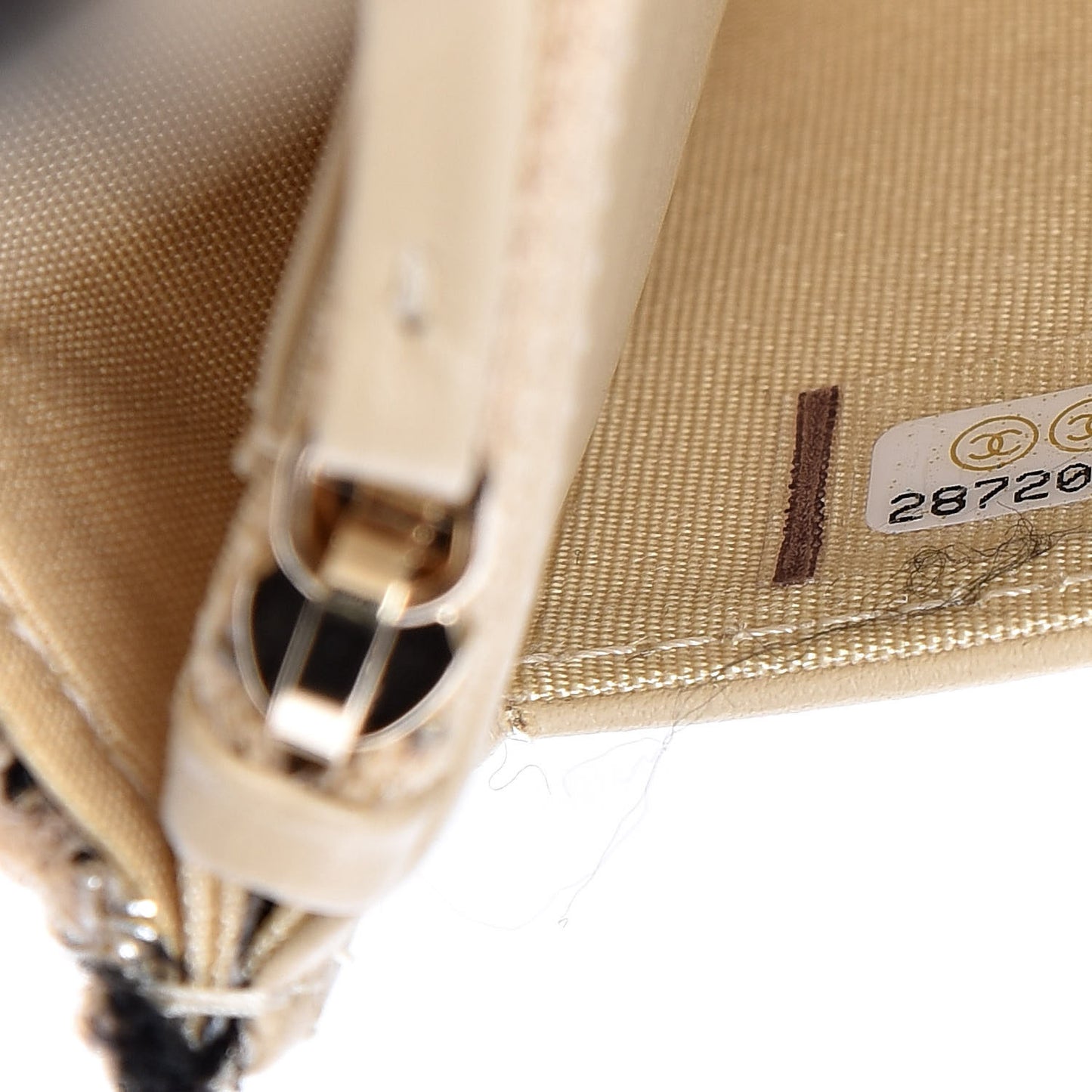 Tweed Shearling Quilted Wallet On Chain WOC and Coin Purse Beige Black