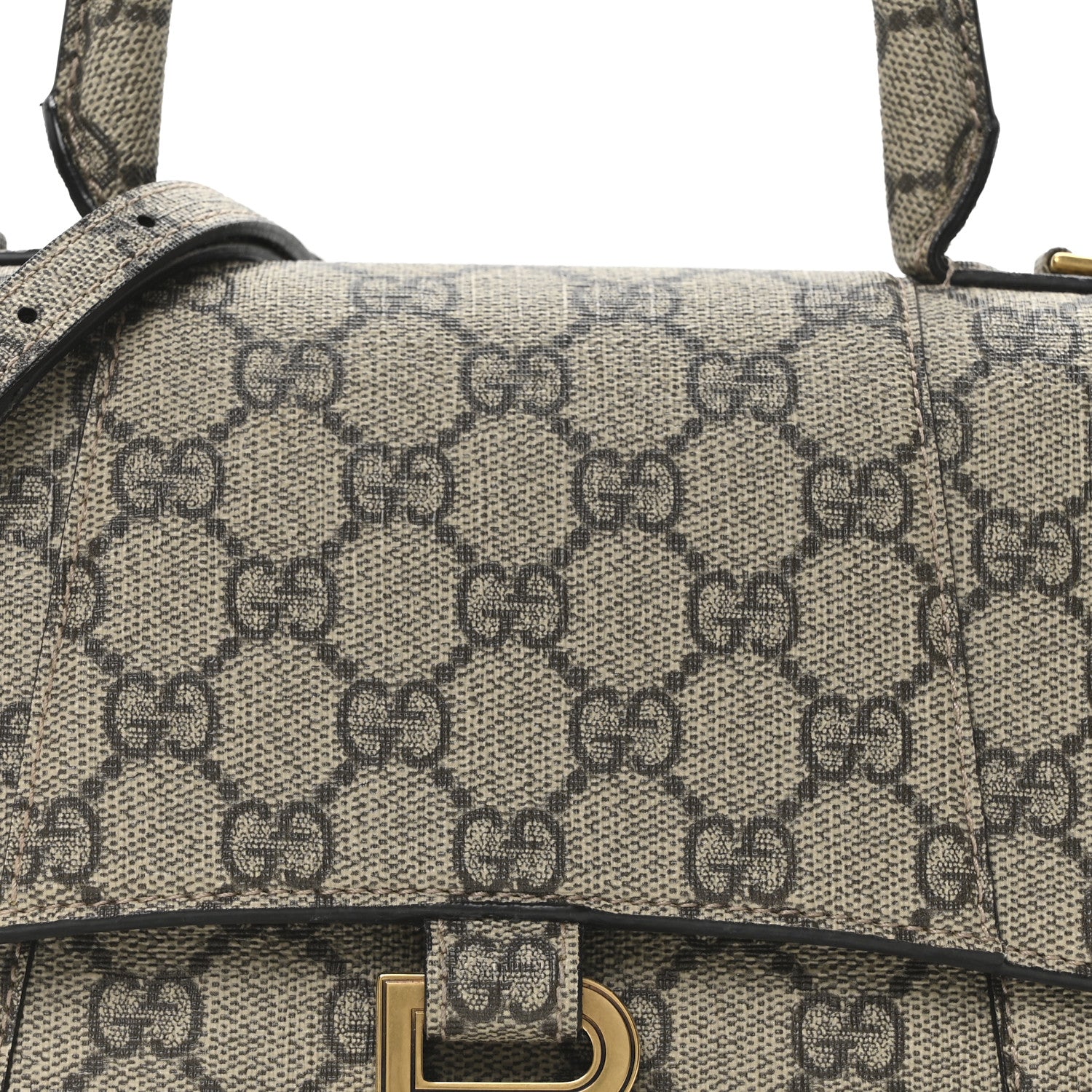 Balenciaga X GUCCI GG Supreme Monogram Small Hourglass Top Handle Bag Beige Ebony 8 of 10