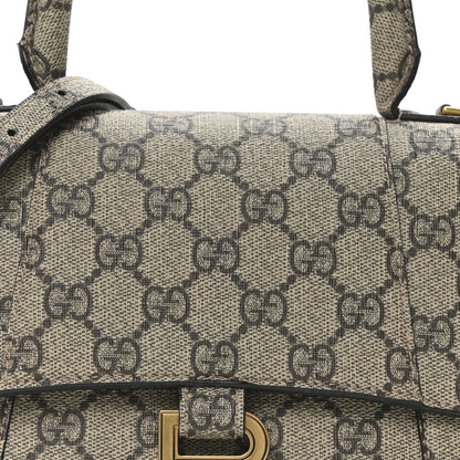 Balenciaga X GUCCI GG Supreme Monogram Small Hourglass Top Handle Bag Beige Ebony 8 of 10