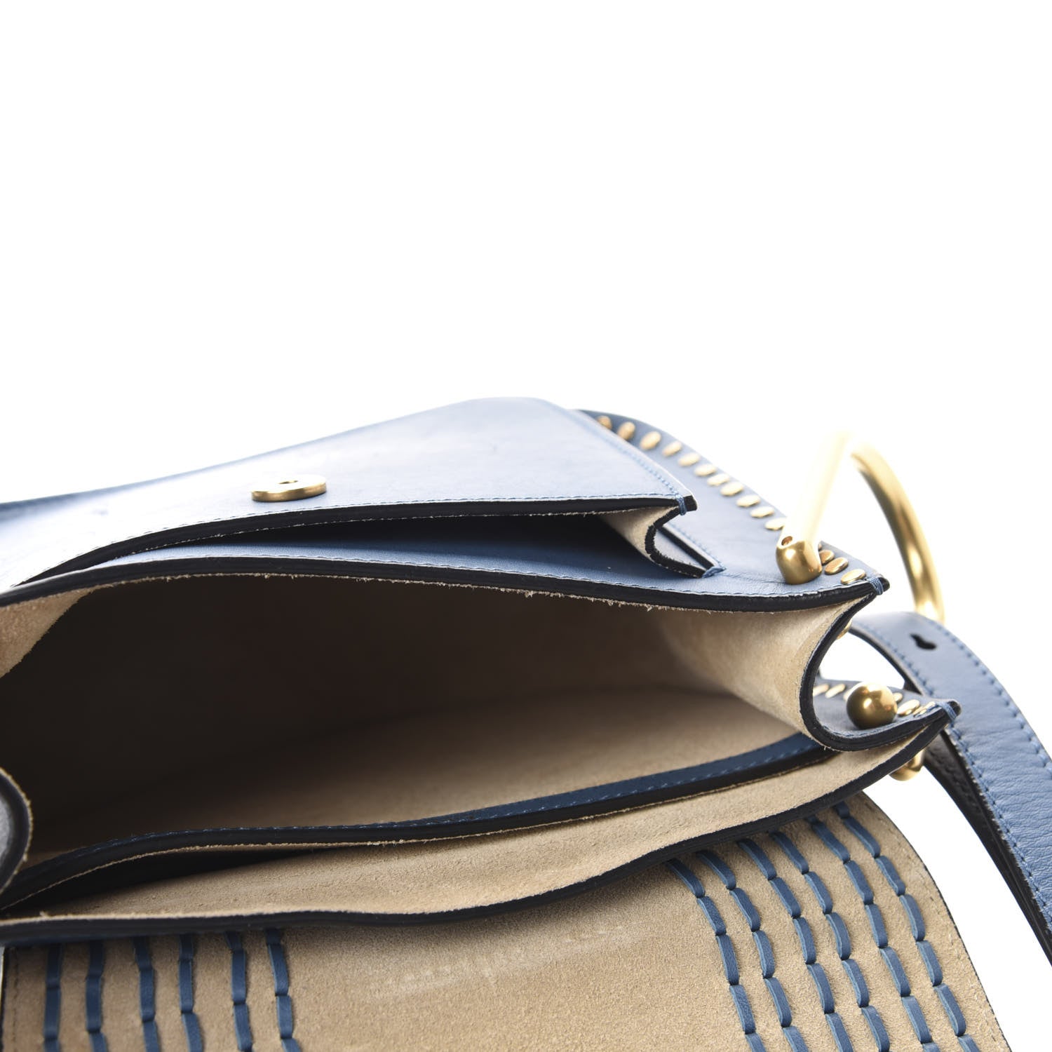 Chloe Calfskin Braided Small Hudson Shoulder Bag Blue 5 of 11