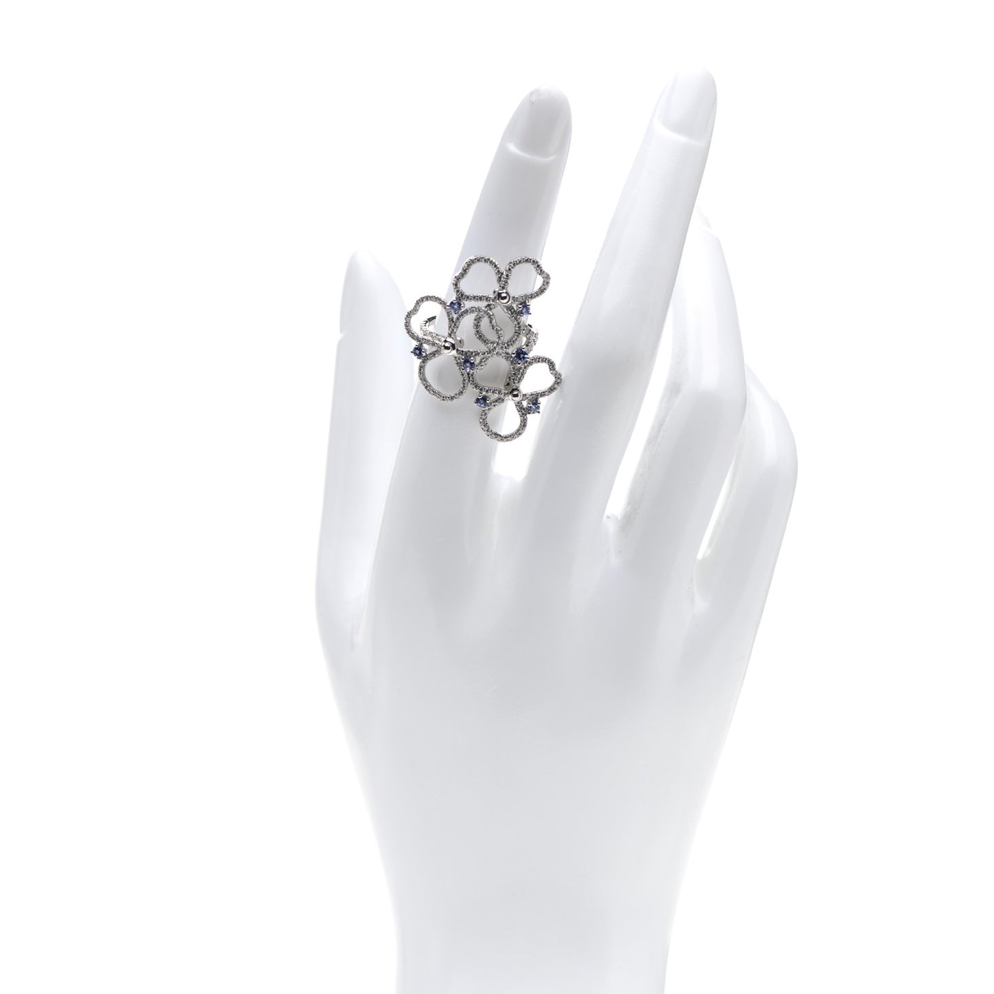 Platinum Diamond Tanzanite Paper Flowers Open Cluster Ring 51 5.75