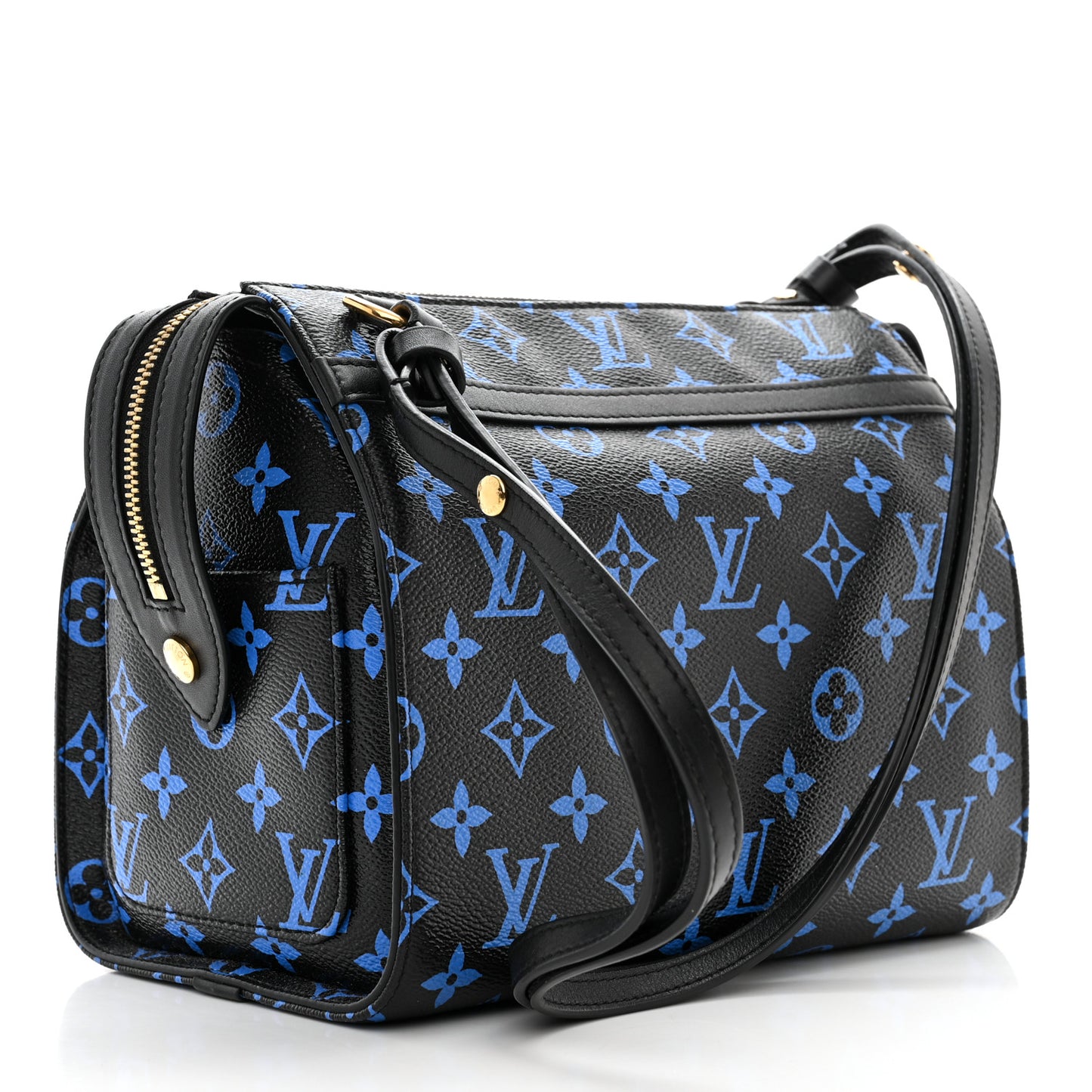 Colored Monogram Speedy Amazon PM Blue Black