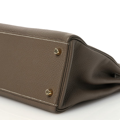 Hermes Togo Kelly Retourne 28 Etoupe 10 of 12