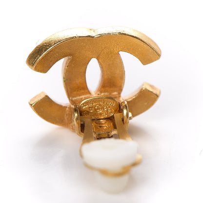 Chanel Crystal Mini Timeless CC Clip On Earrings Gold 4 of 4