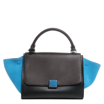 Celine Calfskin and Suede Small Tri-Color Trapeze Turquoise 1 of 8