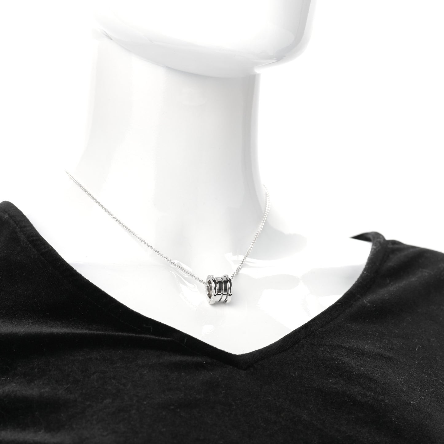 18K White Gold B.Zero1 Pendant Necklace