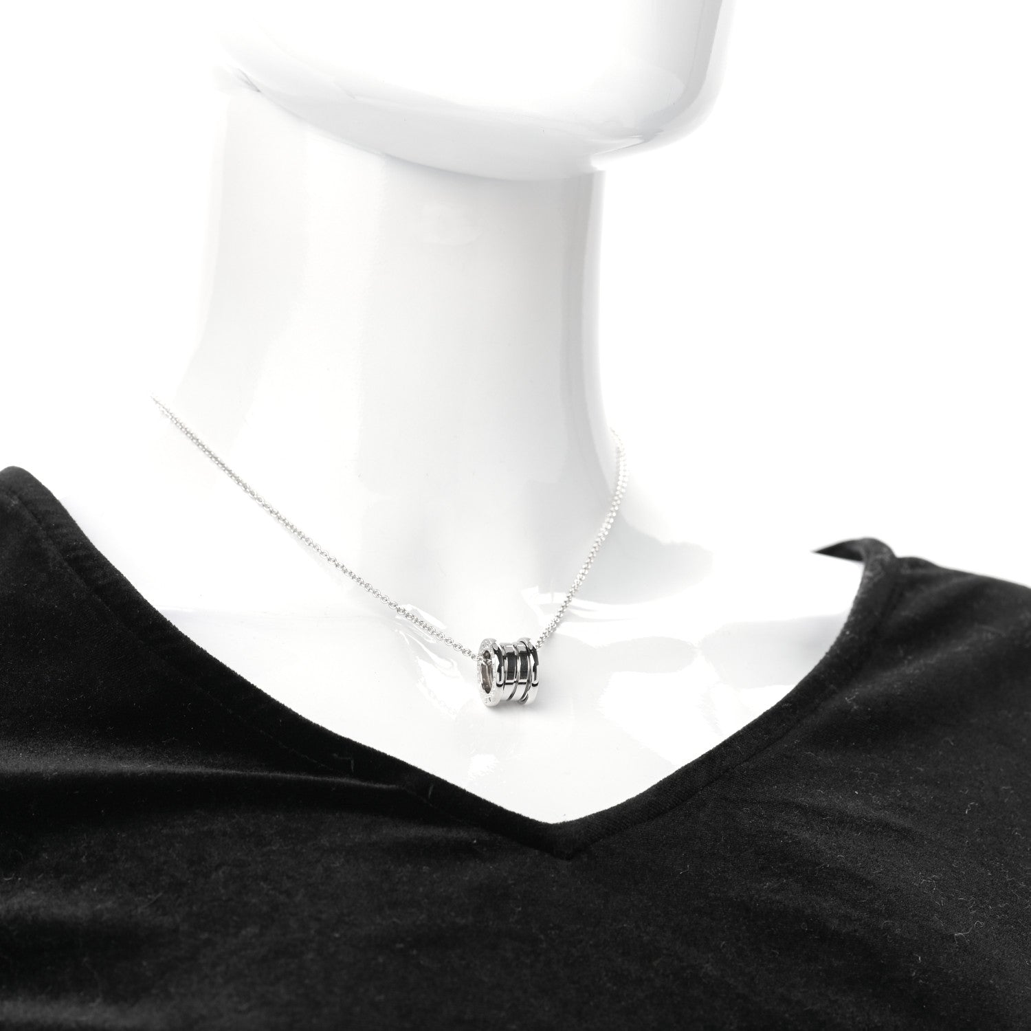 Bulgari 18K White Gold B.Zero1 Pendant Necklace 2 of 7