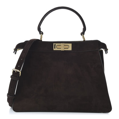 Fendi Suede Medium Peekaboo I See U Satchel Moresco Oro Chiaro 1 of 10