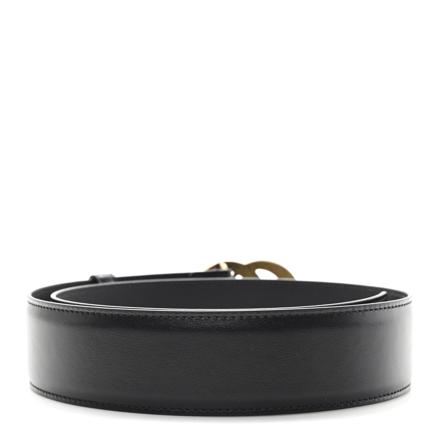 Gucci Plutone Calfskin Geometric Double G 40mm Belt 80 32 Black 2 of 4