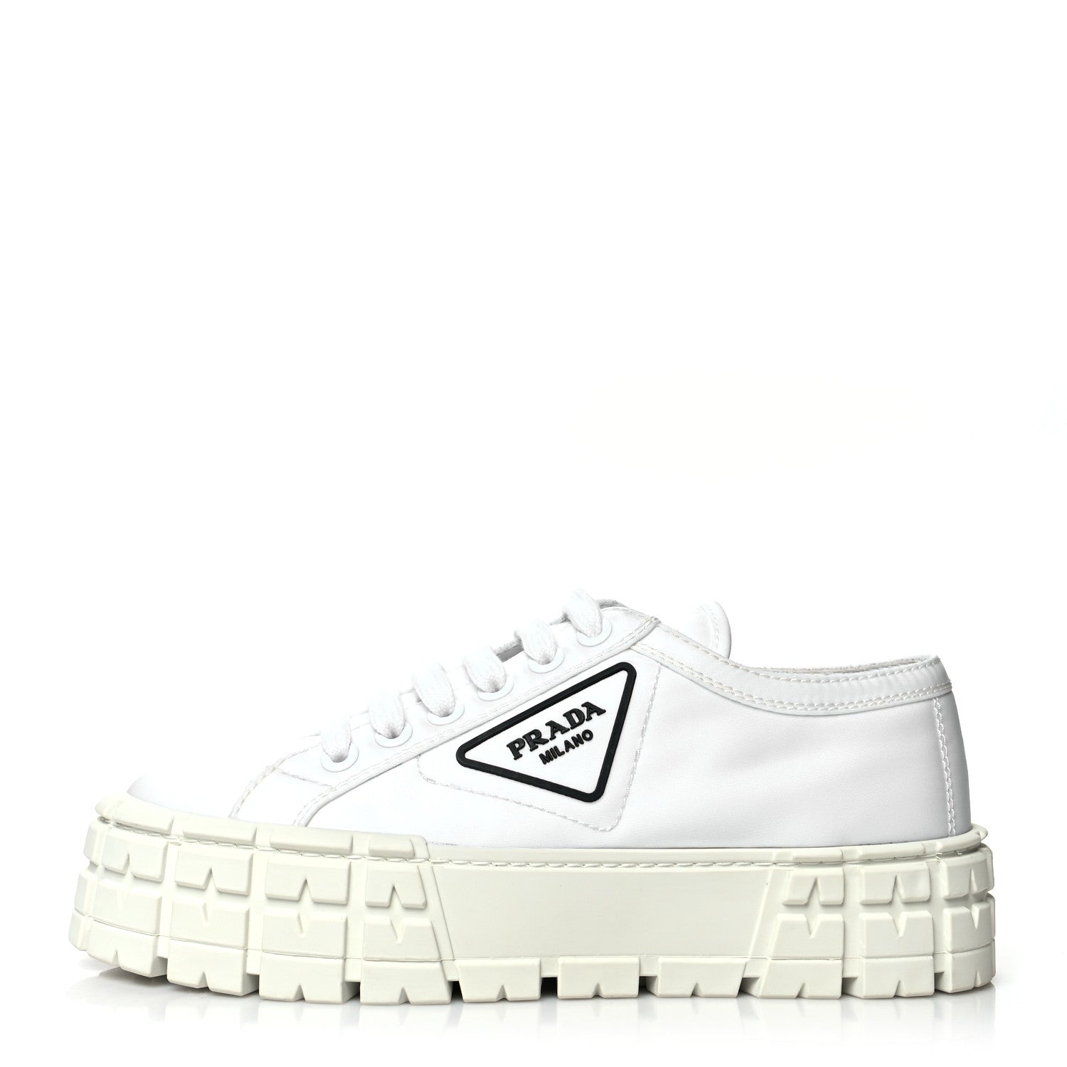 Prada Re-Nylon Gabardine Triangle Logo Double Wheel 50mm Sneakers 40 White 1 of 9