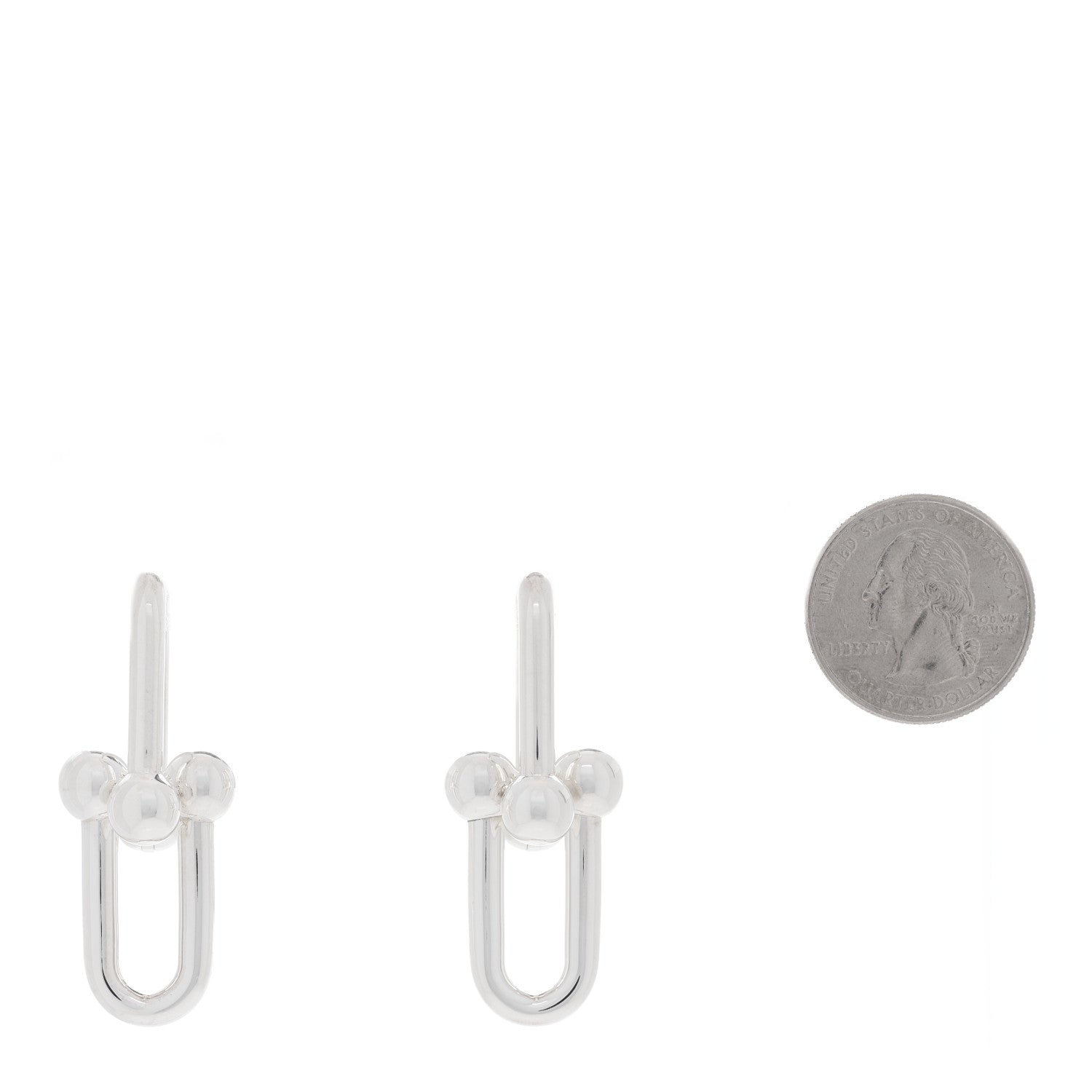 Tiffany Sterling Silver Extra Large HardWear Link Earrings 2 of 5