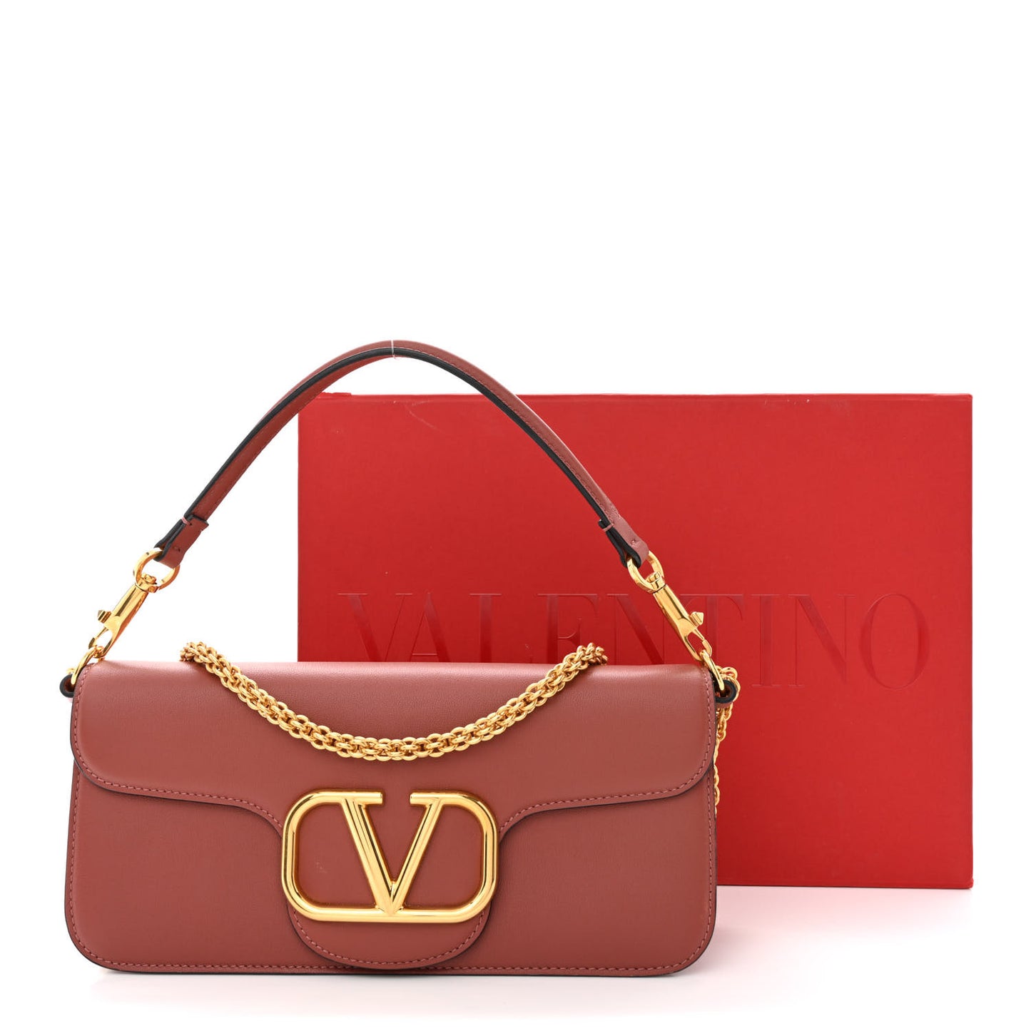 Calfskin Vlogo Loco Shoulder Bag Gingerbread