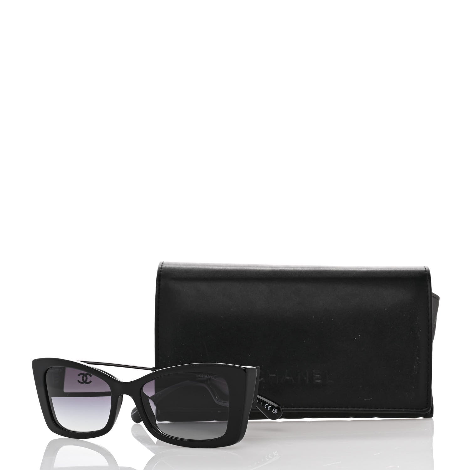 Chanel Acetate CC Rectangle Sunglasses 5430-A Black 8 of 8