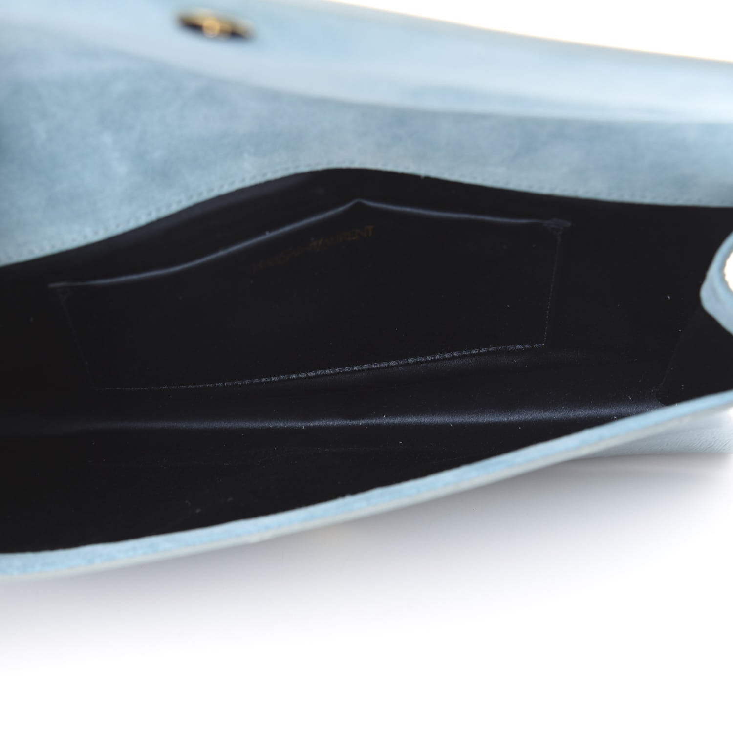 Saint Laurent Textured Patent Large Belle De Jour Clutch Metallic Light Blue 4 of 7