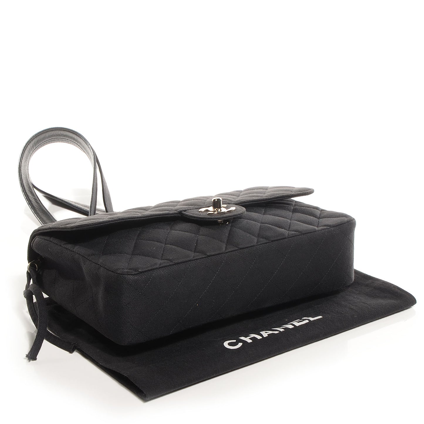 Nylon Quilted Flap Backpack Black