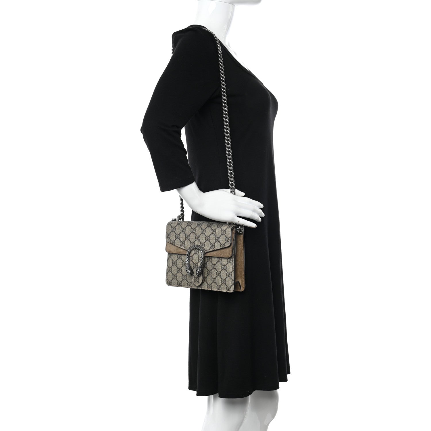 Gucci GG Supreme Monogram Mini Dionysus Shoulder Bag Taupe 2 of 10