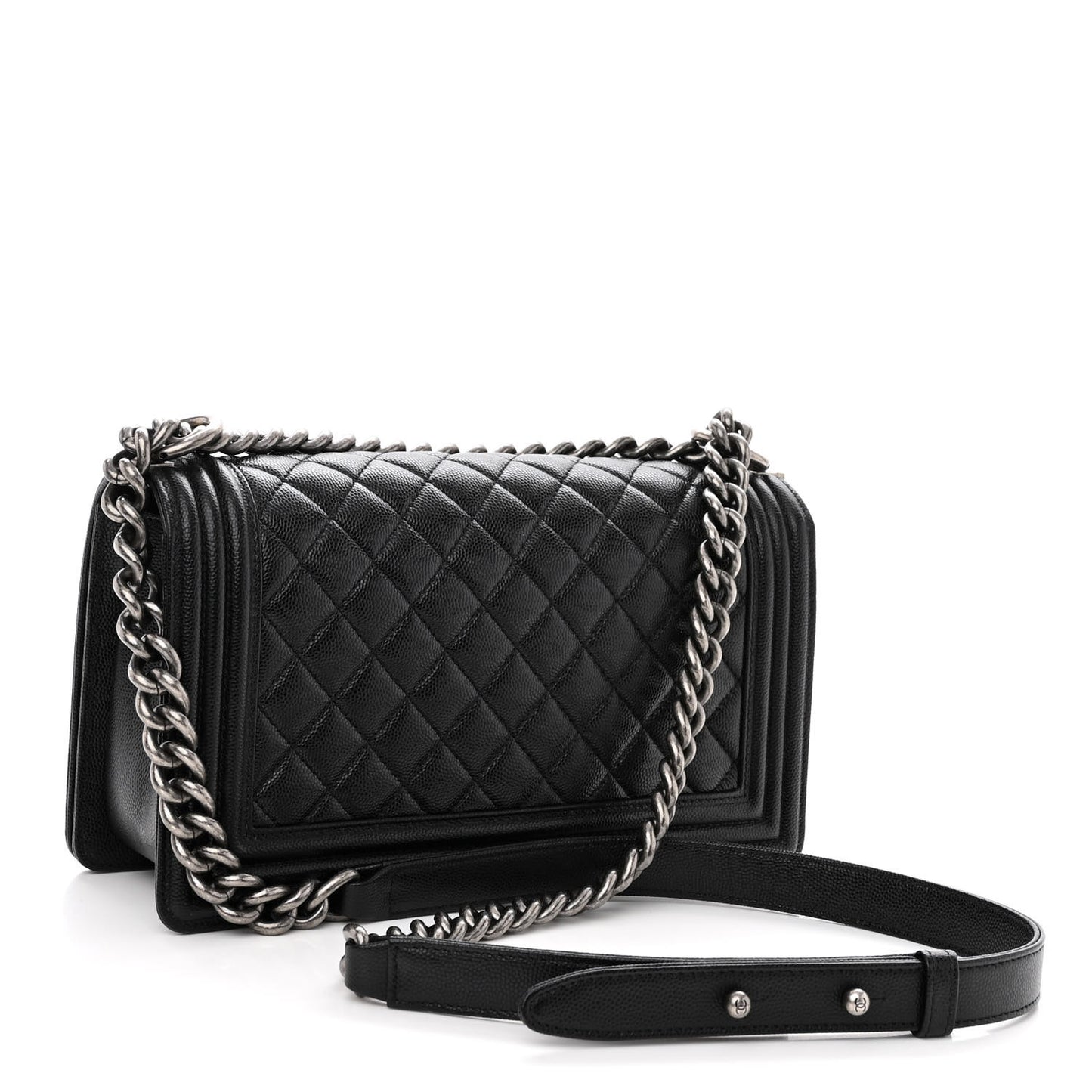 Caviar Quilted Medium Boy Flap Black