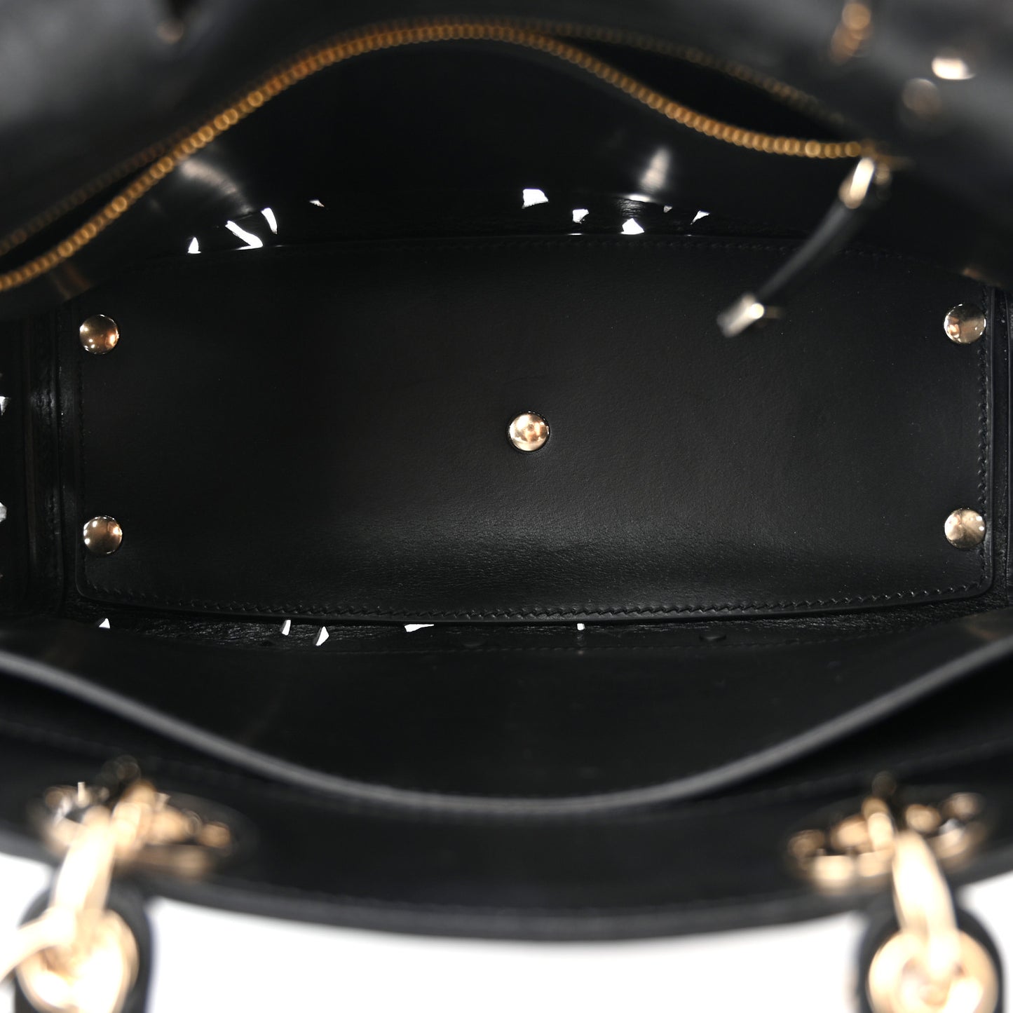 Calfskin Laser Cut Large Lady Dior Black