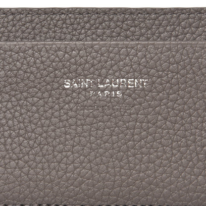 Saint Laurent Grained Calfskin Card Case Wallet Insert Fog 6 of 6