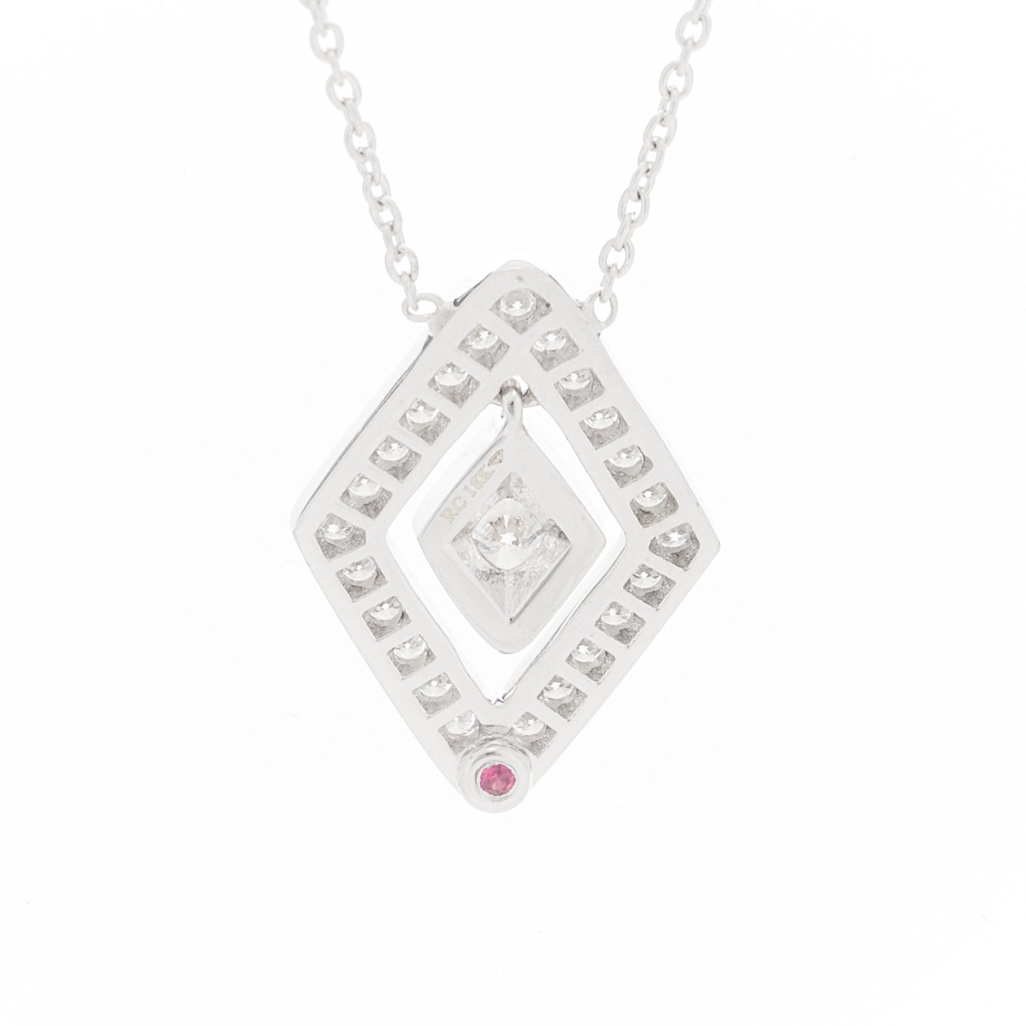 18K White Gold Diamond Diamante Necklace