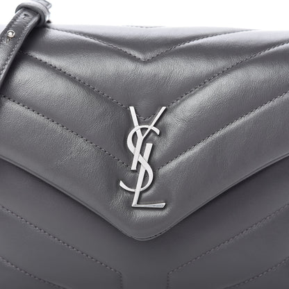 Saint Laurent Calfskin Y Quilted Monogram Toy Loulou Crossbody Bag Storm 10 of 10