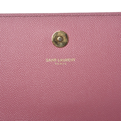 Saint Laurent Grain De Poudre Classic Monogram Cassandre Clutch Pink 6 of 8
