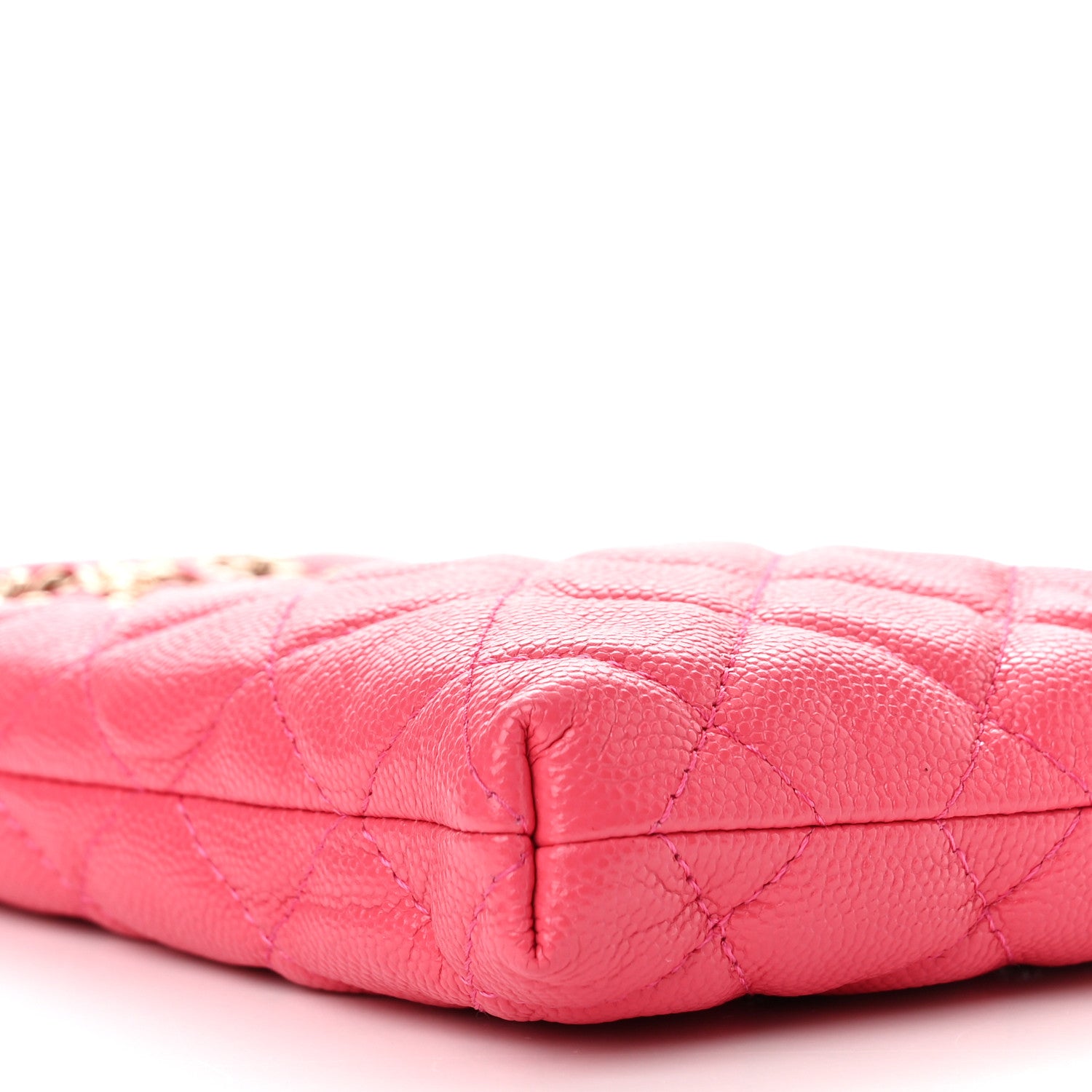 Chanel Caviar Quilted French New Wave Phone Holder With Chain Pink 6 of 12