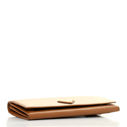 Prada Saffiano Continental Flap Wallet Caramel 3 of 4