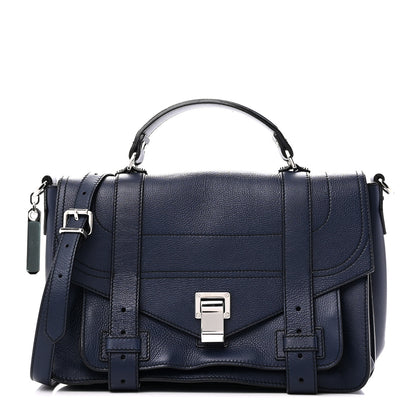 Proenza Schouler Grained Calfskin Medium PS1 Plus Satchel Indigo 1 of 10