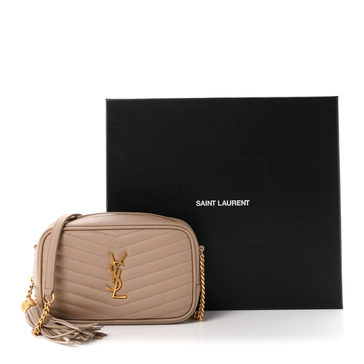 Grain De Poudre Matelasse Monogram Mini Lou Camera Bag Dark Beige