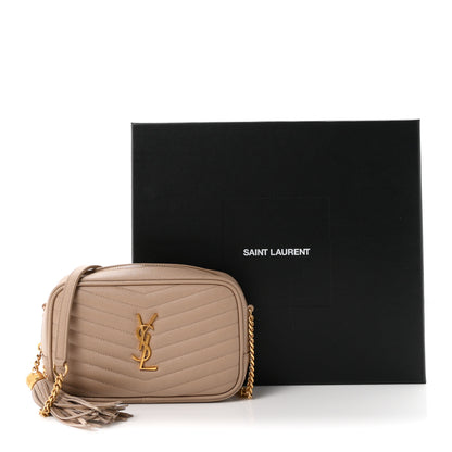 Saint Laurent Grain De Poudre Matelasse Monogram Mini Lou Camera Bag Dark Beige 11 of 11