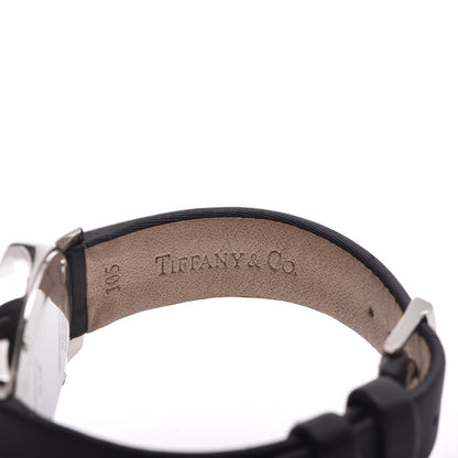 Tiffany Stainless Steel Satin Diamond Bezel 31mm Atlas 2-Hand Quartz Watch Black 8 of 9