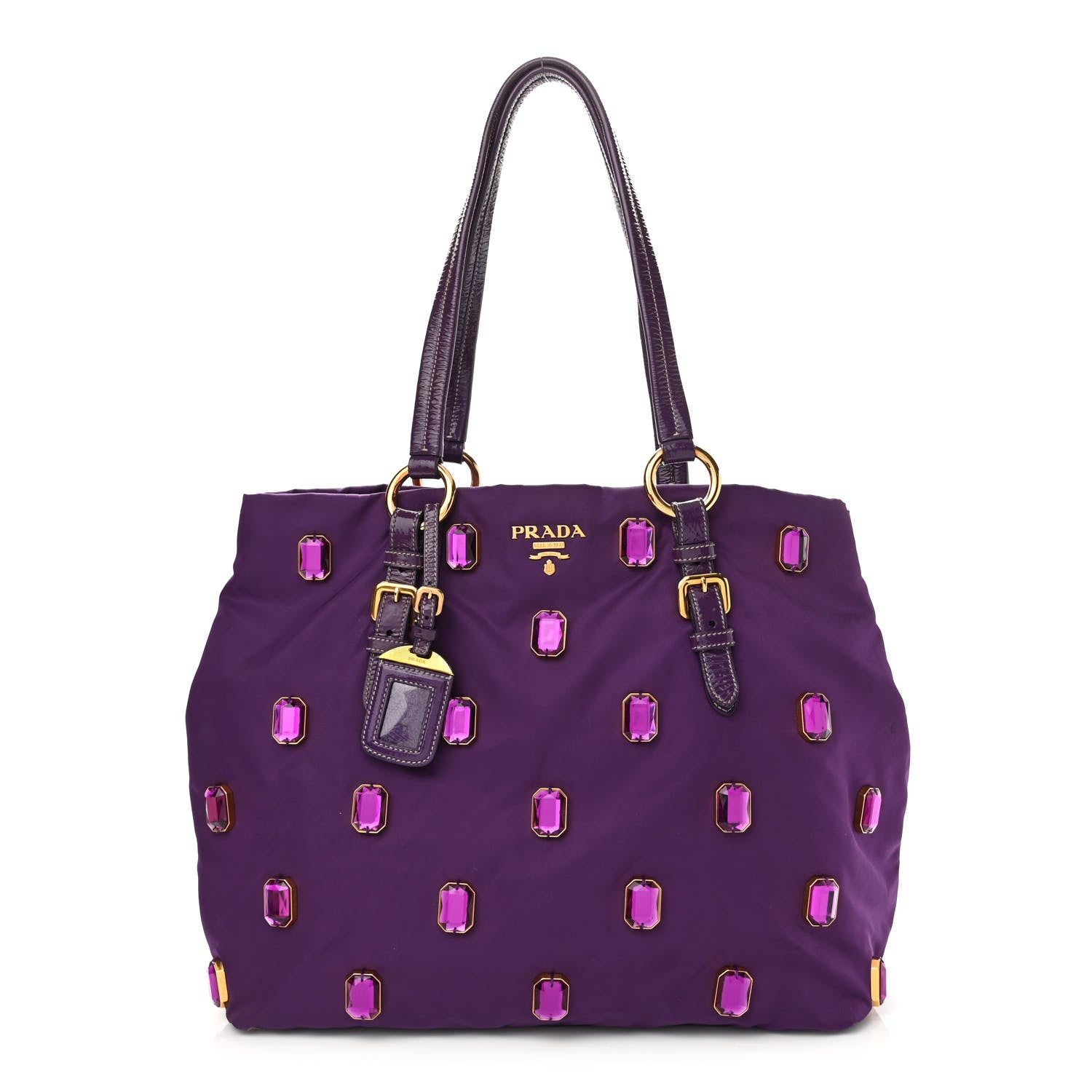 Prada Tessuto Nylon Pietre Jeweled Tote Anemone 1 of 13