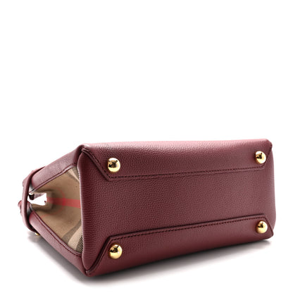 Burberry Grainy Calfskin House Check Small Banner Tote Crimson 4 of 10