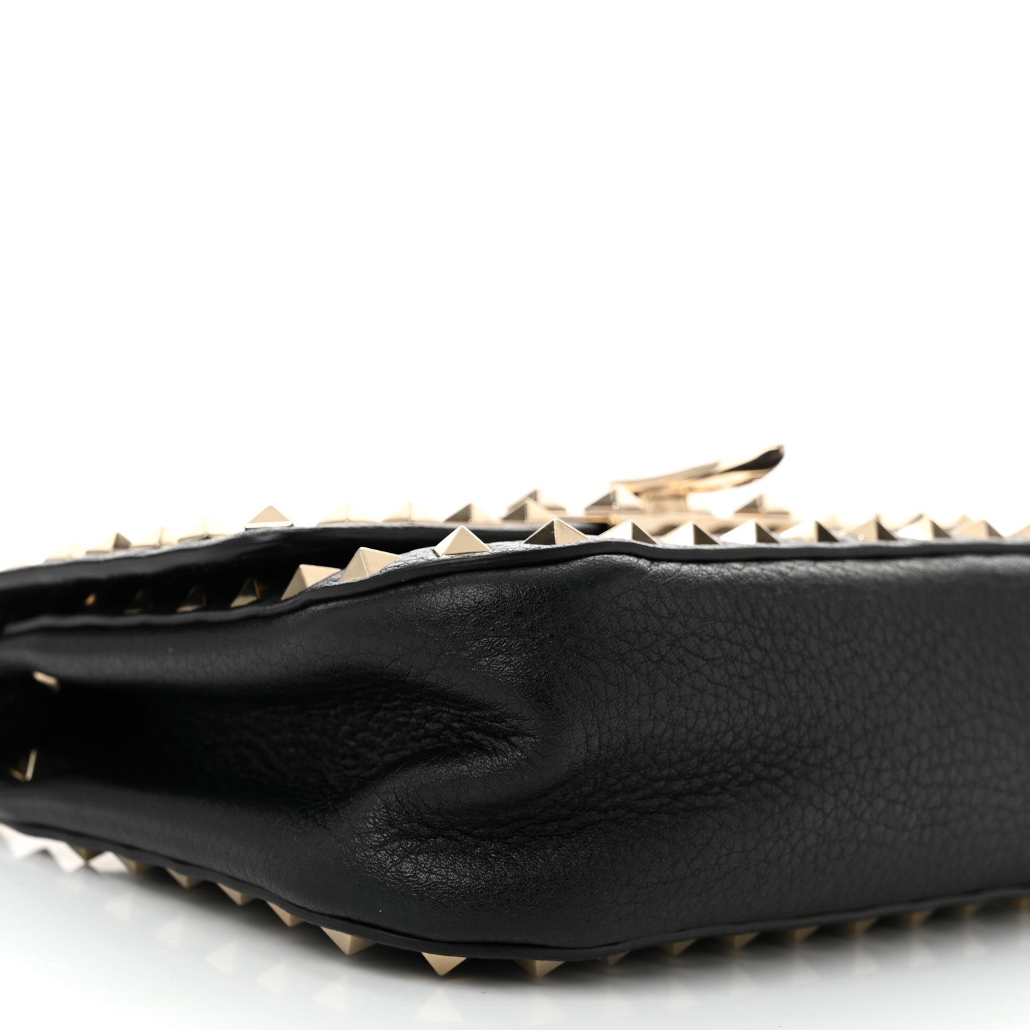 Valentino Garavani Grainy Calfskin Small Rockstud Top Handle Bag Black 8 of 10