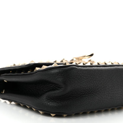 Valentino Garavani Grainy Calfskin Small Rockstud Top Handle Bag Black 8 of 10