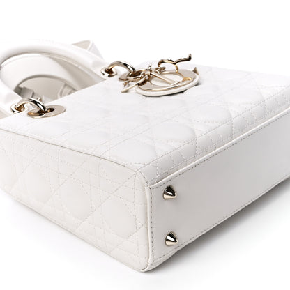 Christian Dior Lambskin Cannage Small My ABCDior Lady Dior White 10 of 11