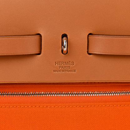 Hermes Vache Hunter Toile Herbag Zip 39 MM Orange Natural 7 of 12