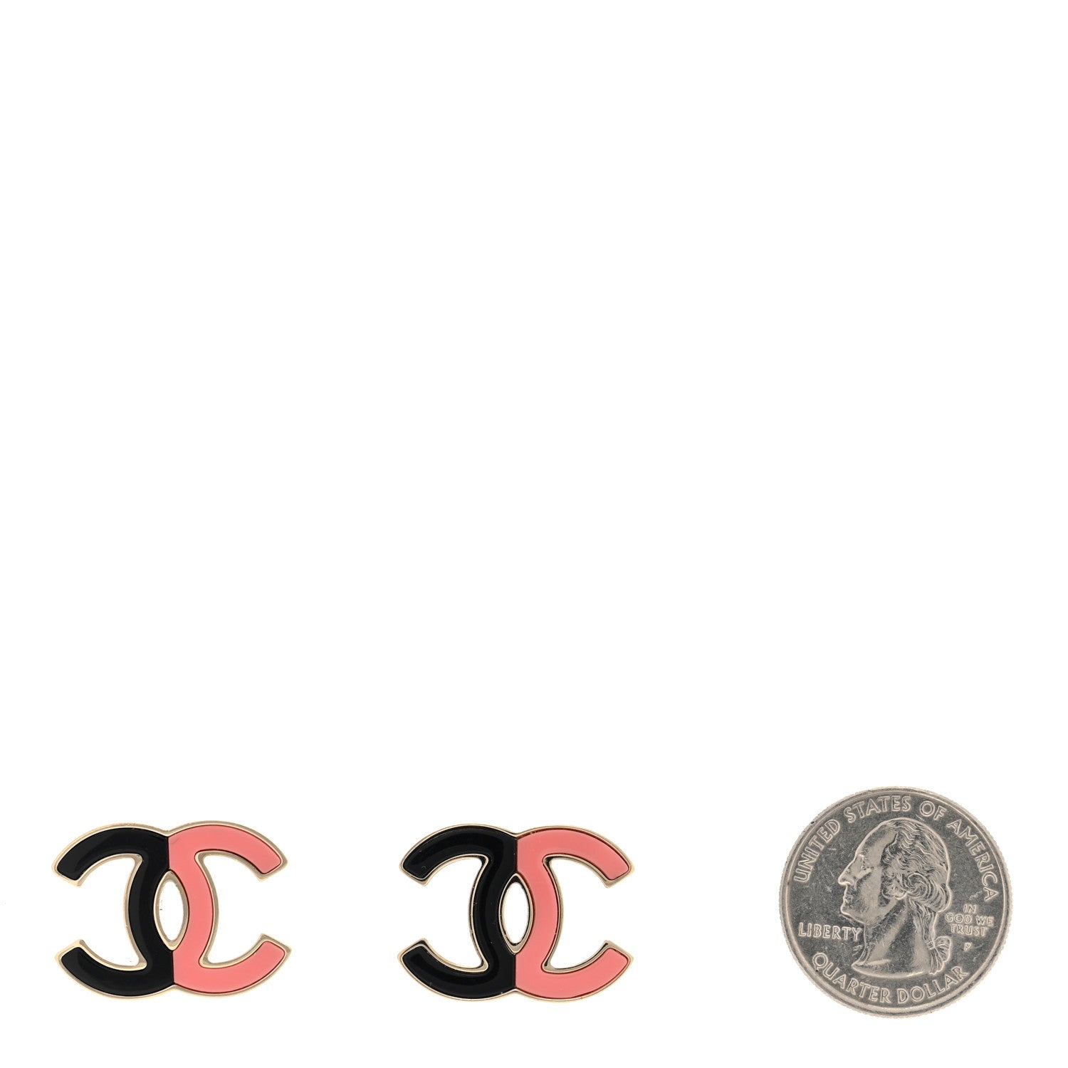 Chanel Enamel Large CC Earrings Black Pink 2 of 4