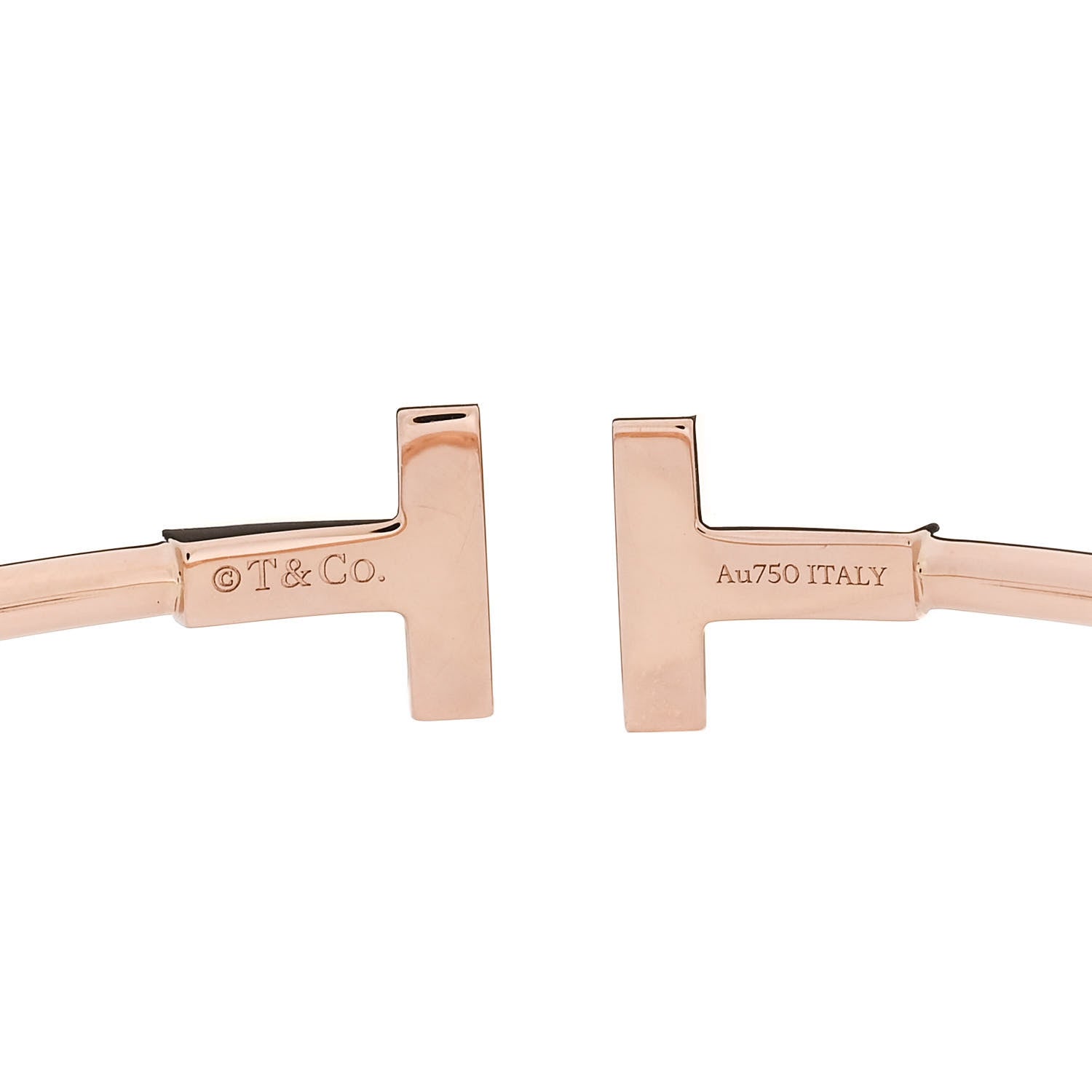 Tiffany 18K Rose Gold Black Onyx T Wire Bracelet 3 of 3