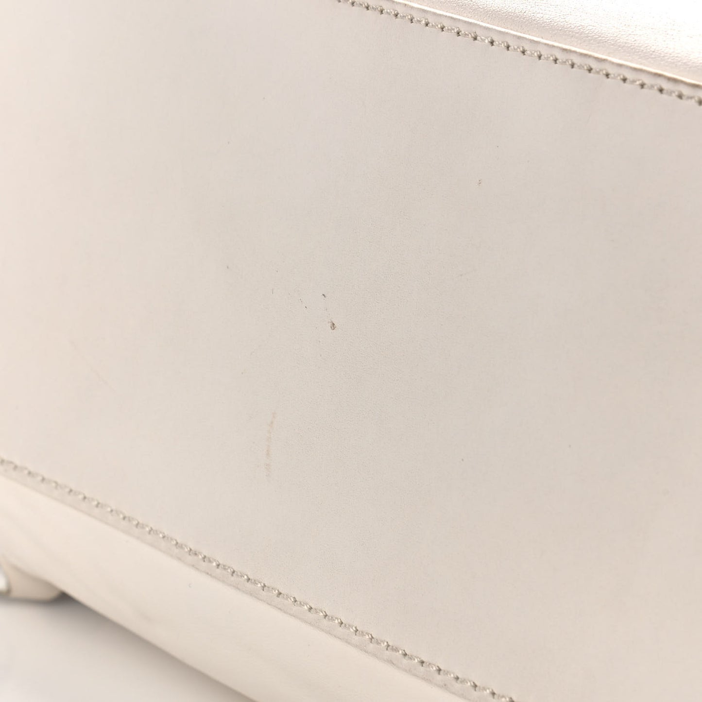 Calfskin Modern Chain Rhodoid East West Tote White