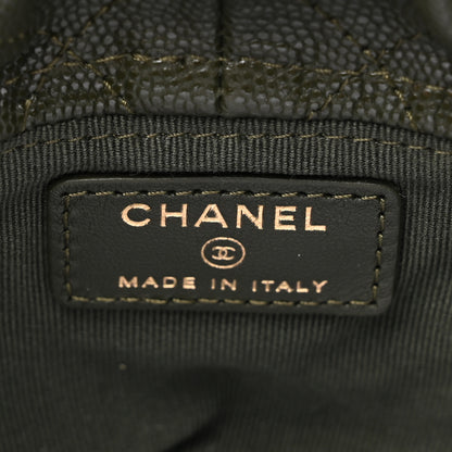 Chanel Caviar Quilted Coco First Bucket Clutch With Chain Khaki 6 of 11