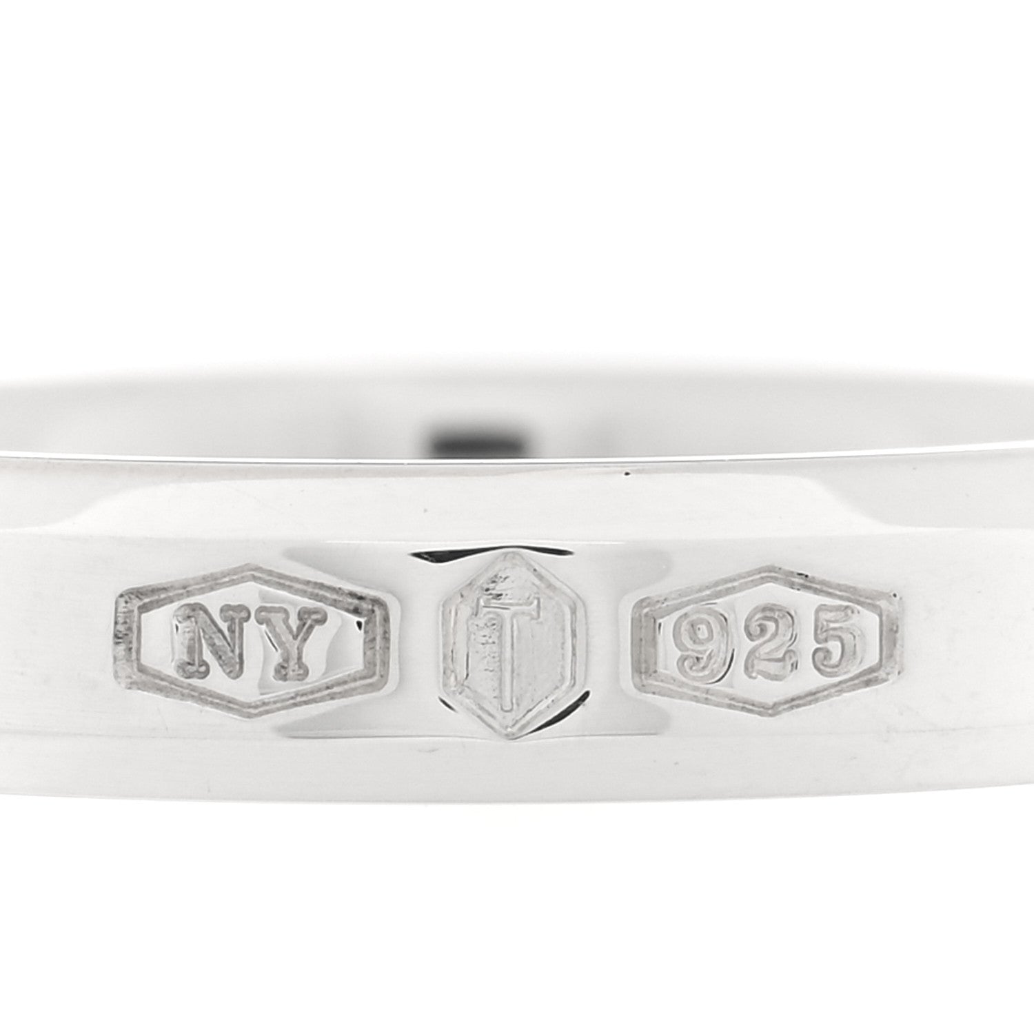 Tiffany Sterling Silver Makers Narrow Slice Ring 52 6 4 of 7