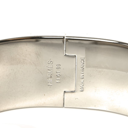 Hermes Enamel Printed Tartan Wide Click Clac H Bracelet PM Drapeaux 4 of 4